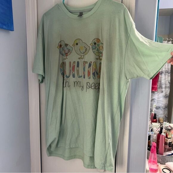 Mint Green XXL “Quilting with my Peeps” T-shirt - Picture 3 of 4